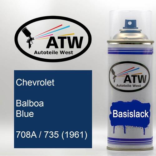 Chevrolet, Balboa Blue, 708A / 735 (1961): 400ml Sprühdose, von ATW Autoteile West.